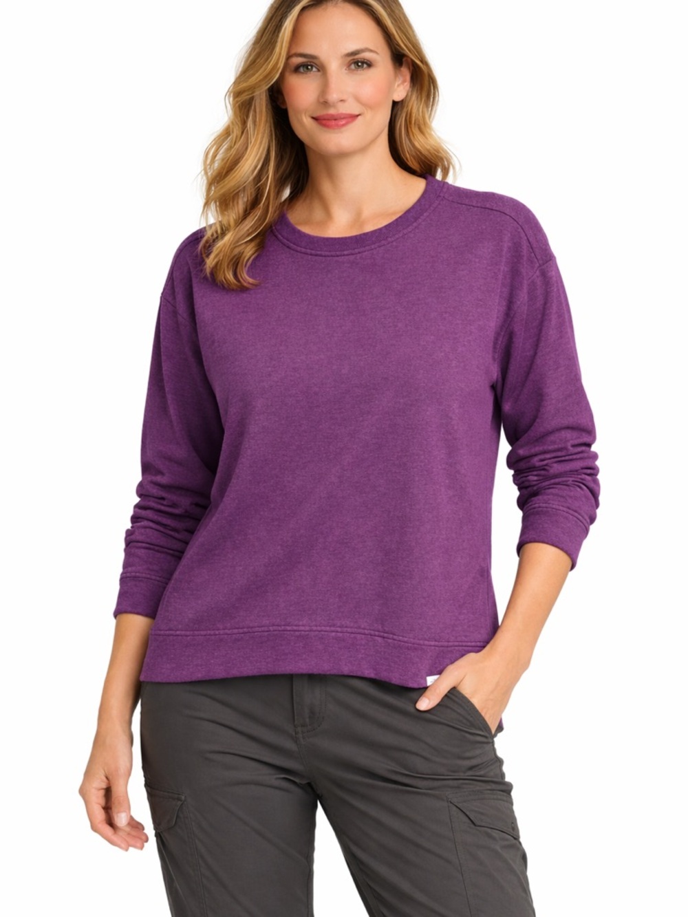Orvis Classic Collection Womens Purple Modal Blend Fleece Sweatshirt Size M
